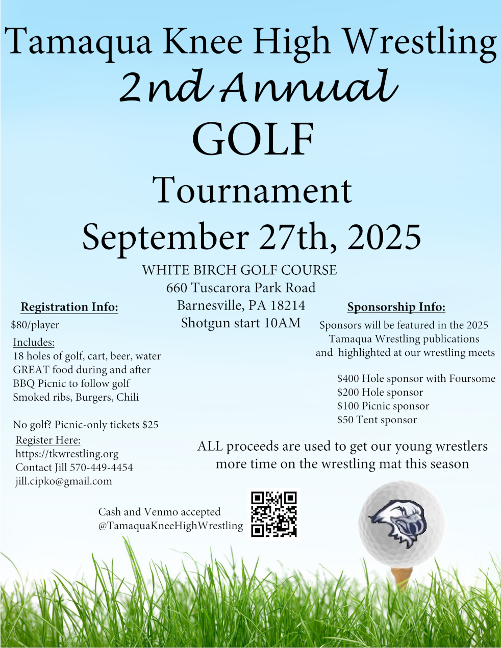 2nd Annual Tamaqua Knee High Wrestling Golf Tournament